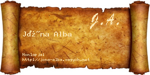 Jóna Alba névjegykártya